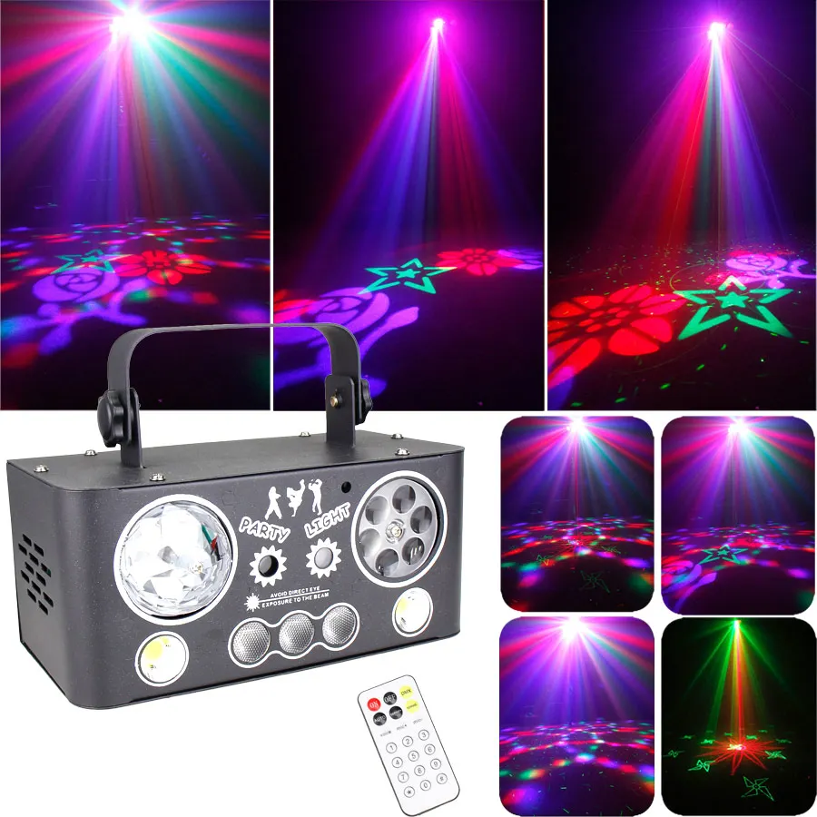 

5IN1 Magic Ball стробоскоп светодиодный DJ дискотека лазерный проектор 60 моделей сценическое освещение RGBW луч DMX512 вечерние танцевальные окрашенные лампы X530