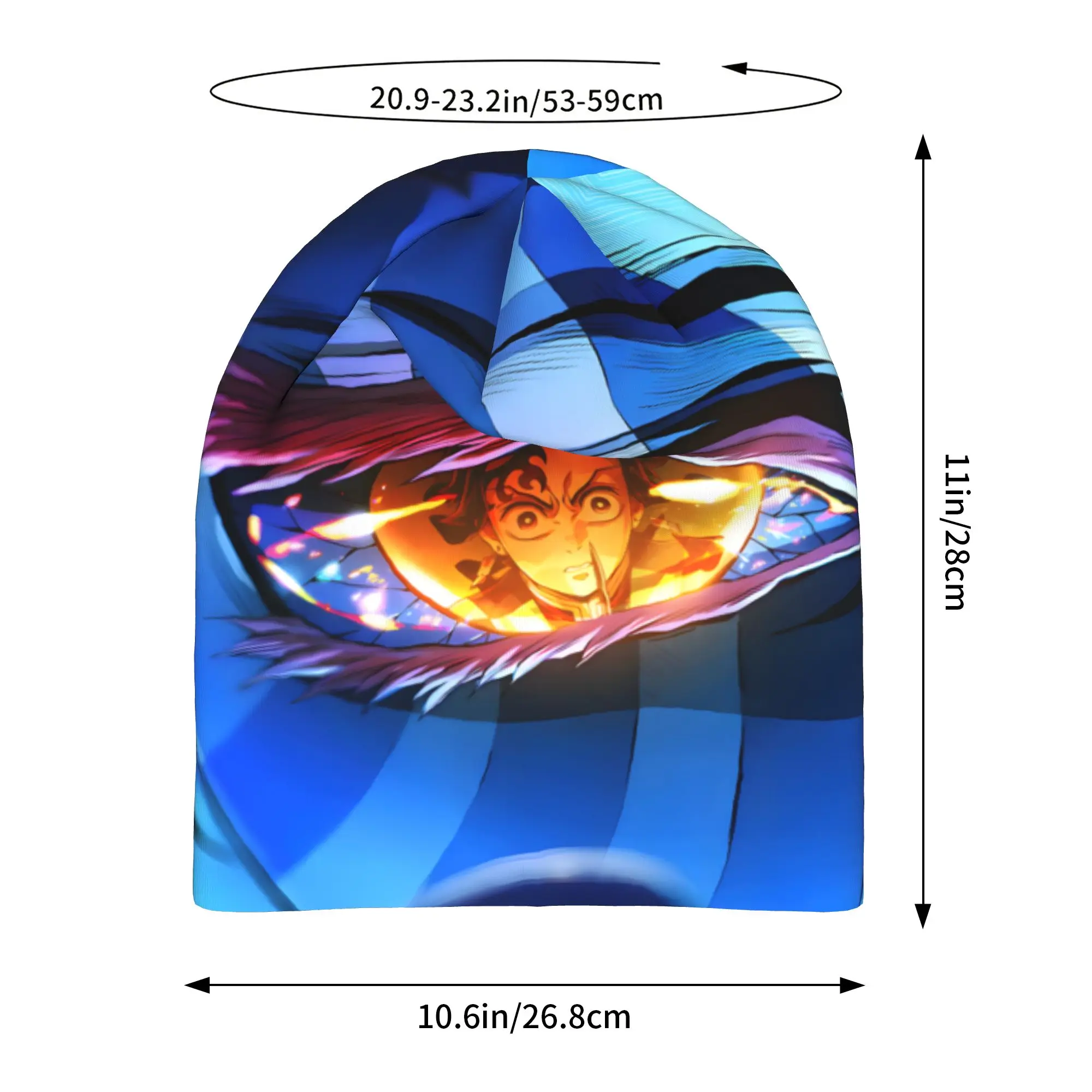 1 Piece Bonnet Hats  Men Women's Thin Hat Demon Slayer Kimetsu no Yaiba Autumn Spring Warm Cap Design Skullies Caps