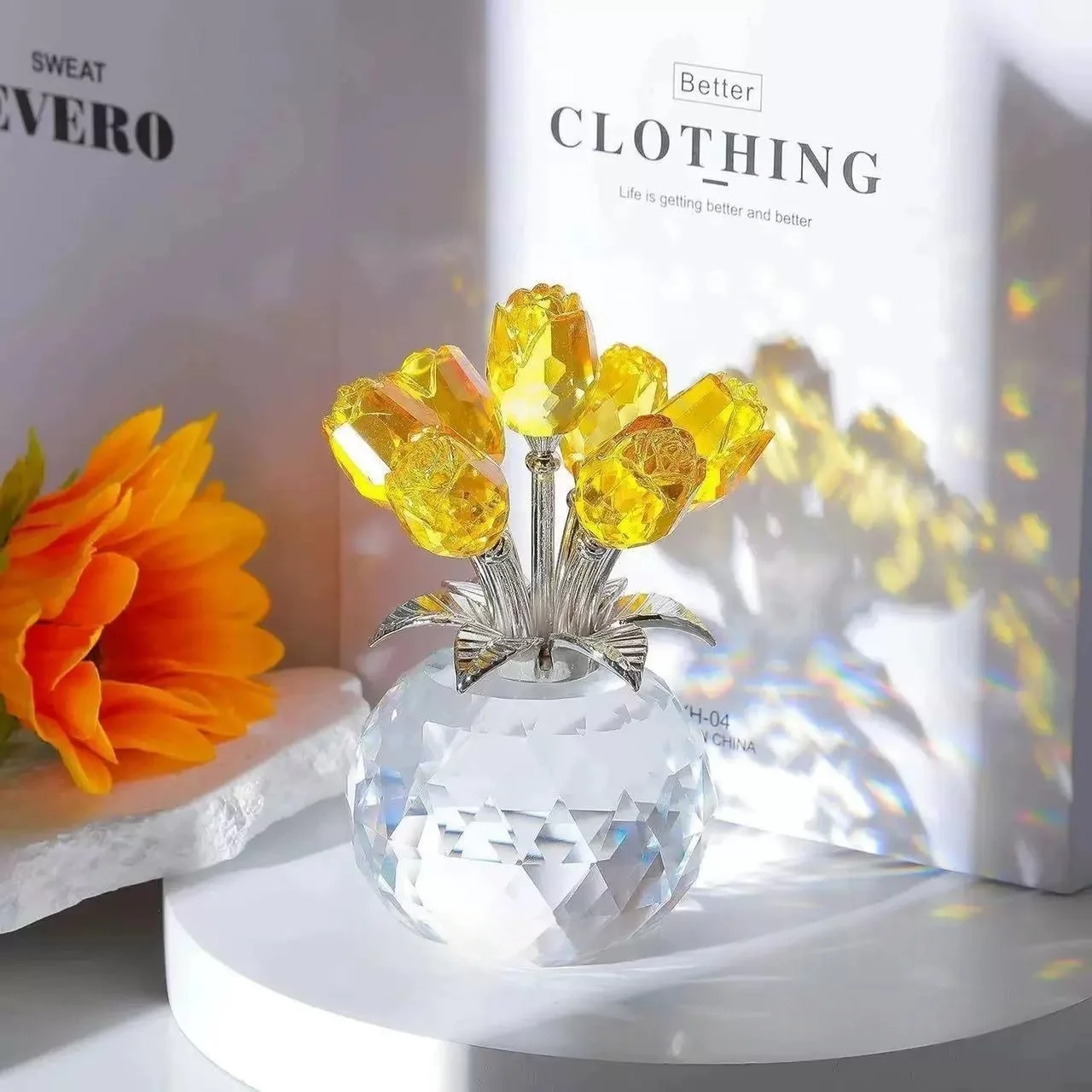 

Colorful Rose Bouquet - For Anniversary, Mother's Day, Valentine's Day Crystal Rose Bouquet - Eternal Rose Decorative Gift