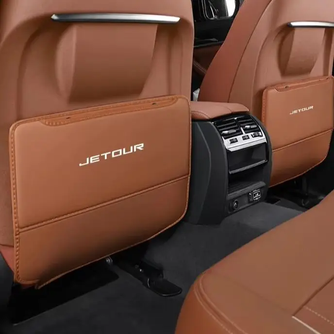 Car Rear Seat Anti‑Kick Cover Storage Bag For Chery Jetour Dashing i‑DM X95 Tiggo 7 Omoda C5 Jaecoo J7 Interior Storage Accessor