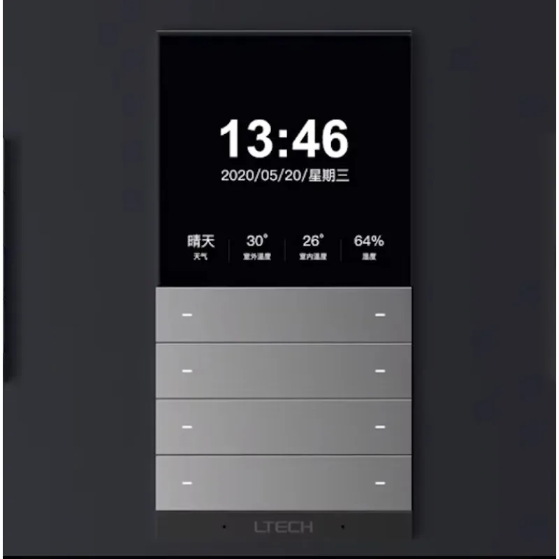 Smart home appliance gateway lighting voice wifi App remote control smart wall switch with 15mm induction automatic wake-up