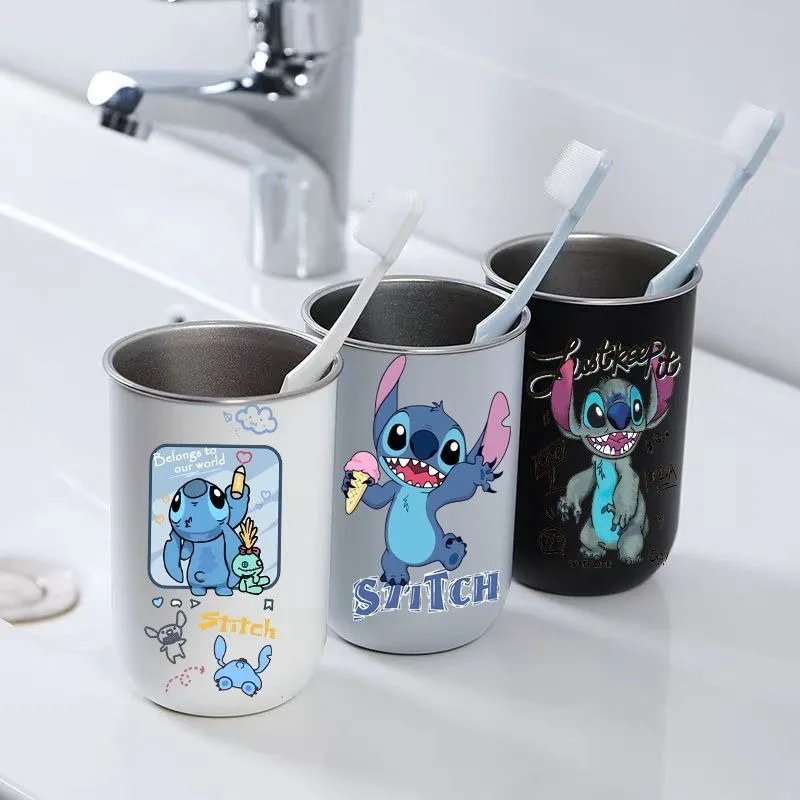 Lilo and Stitch Cartoon Animation Creative Stainless Steel Mouthwash Cup Fashionable Personality High-Looking Toothbrush Cup