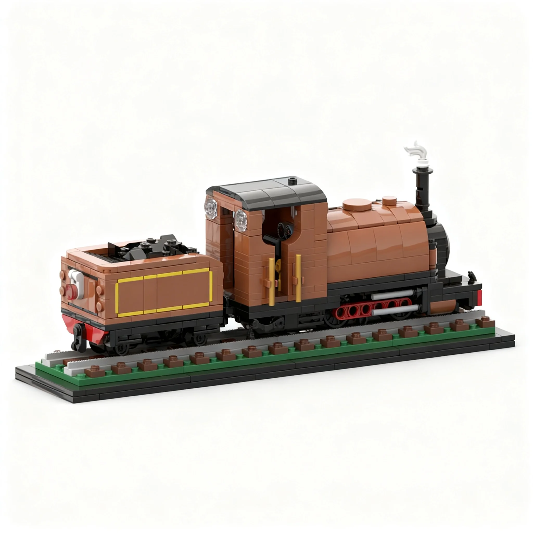631pcs MOC Train Ffestiniog Railway 0-4-0 "Duke" Narrow Gauge Engine Model Building Blocks Assemble Collection Creative Idea