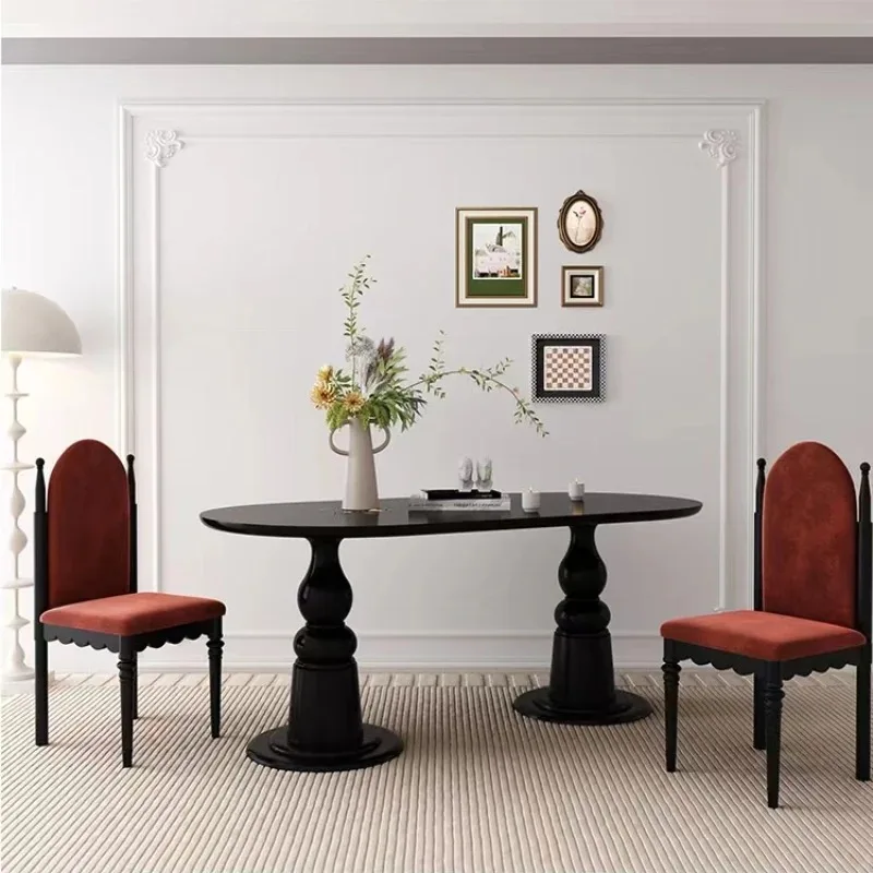 

Luxury 6 Person Dining Table Black Design Modern Living Room Round Dining Table Restaurant Nordic Mesas De Comedor Furniture