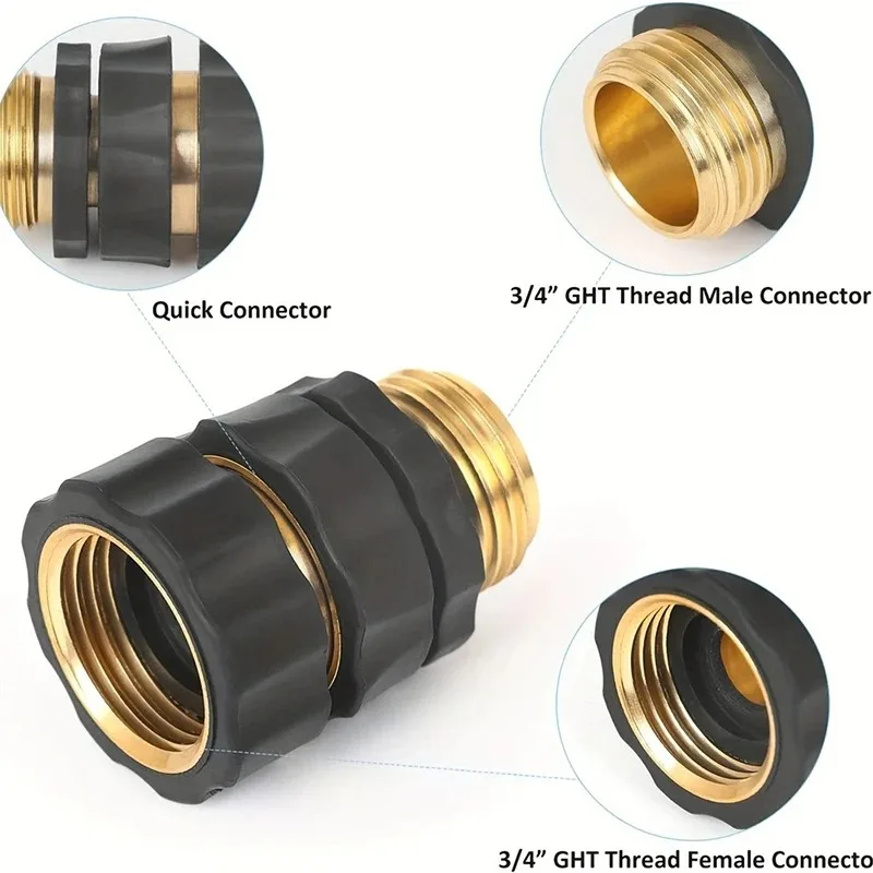 1 zestaw szybkozłączka do węża ogrodowego, wąż metalowy łącznik szybkozłączowy 3/4 \