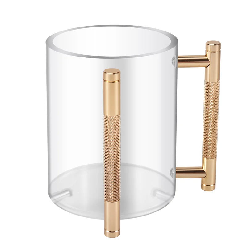 손 세척 컵 아크릴 원형 세척 컵 두 개의 금속 손잡이가 있는 유대교 기도용 세척 컵 선물