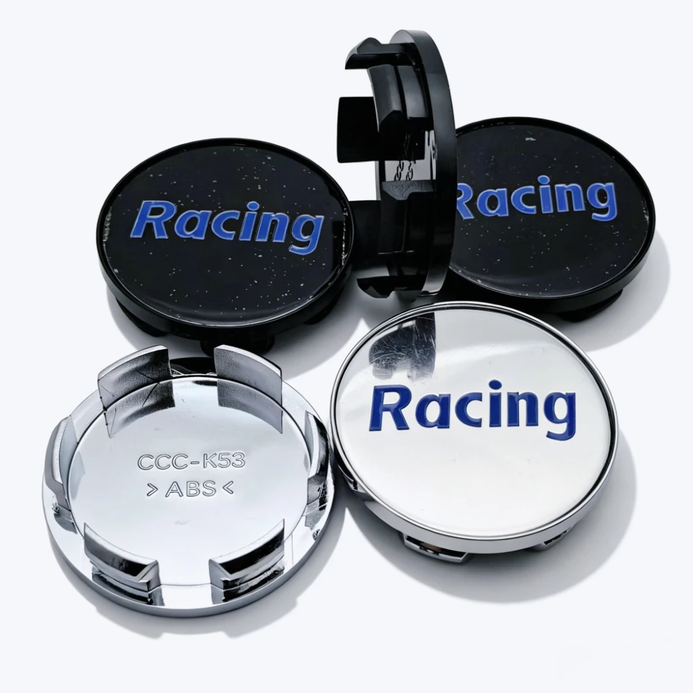 

4pcs 53mm Clips 48mm Car Wheel Center Caps Hub Cap Racing Letters Logo Emblem Hubcaps Rim Dust Cover Wheels Cap Car Accessories