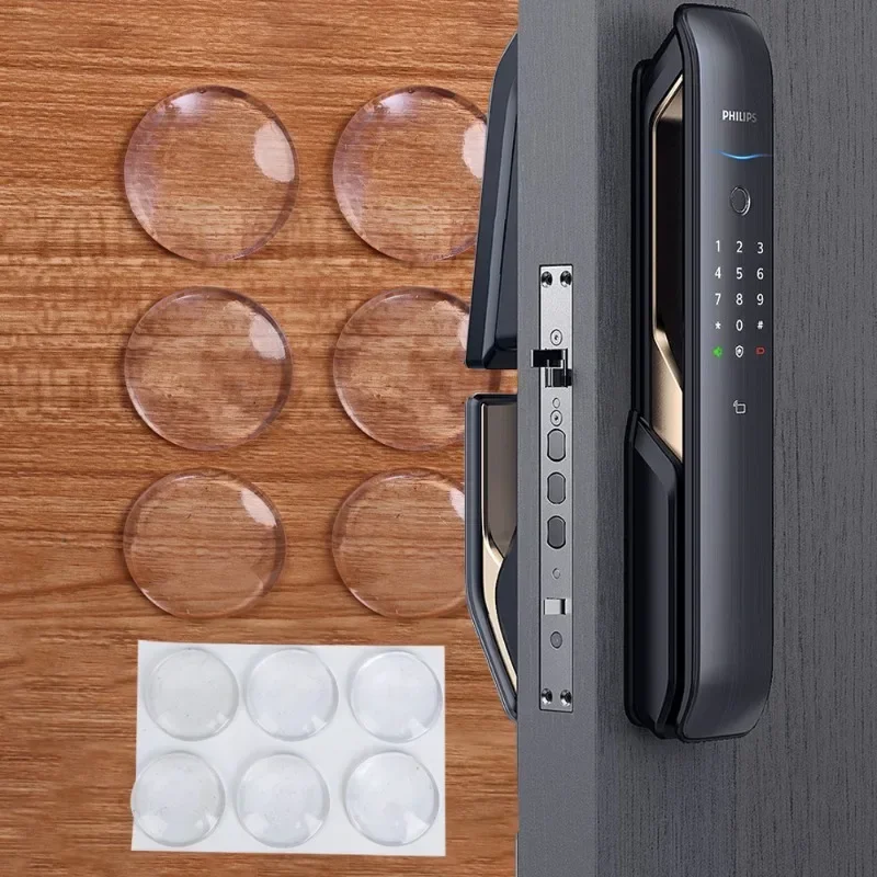 6/30pcs Silicone Clear Door Stops Round Wall Protector Non-slip Shock Self Adhesive Muffler Reusable Door Handle Buffer Bumper