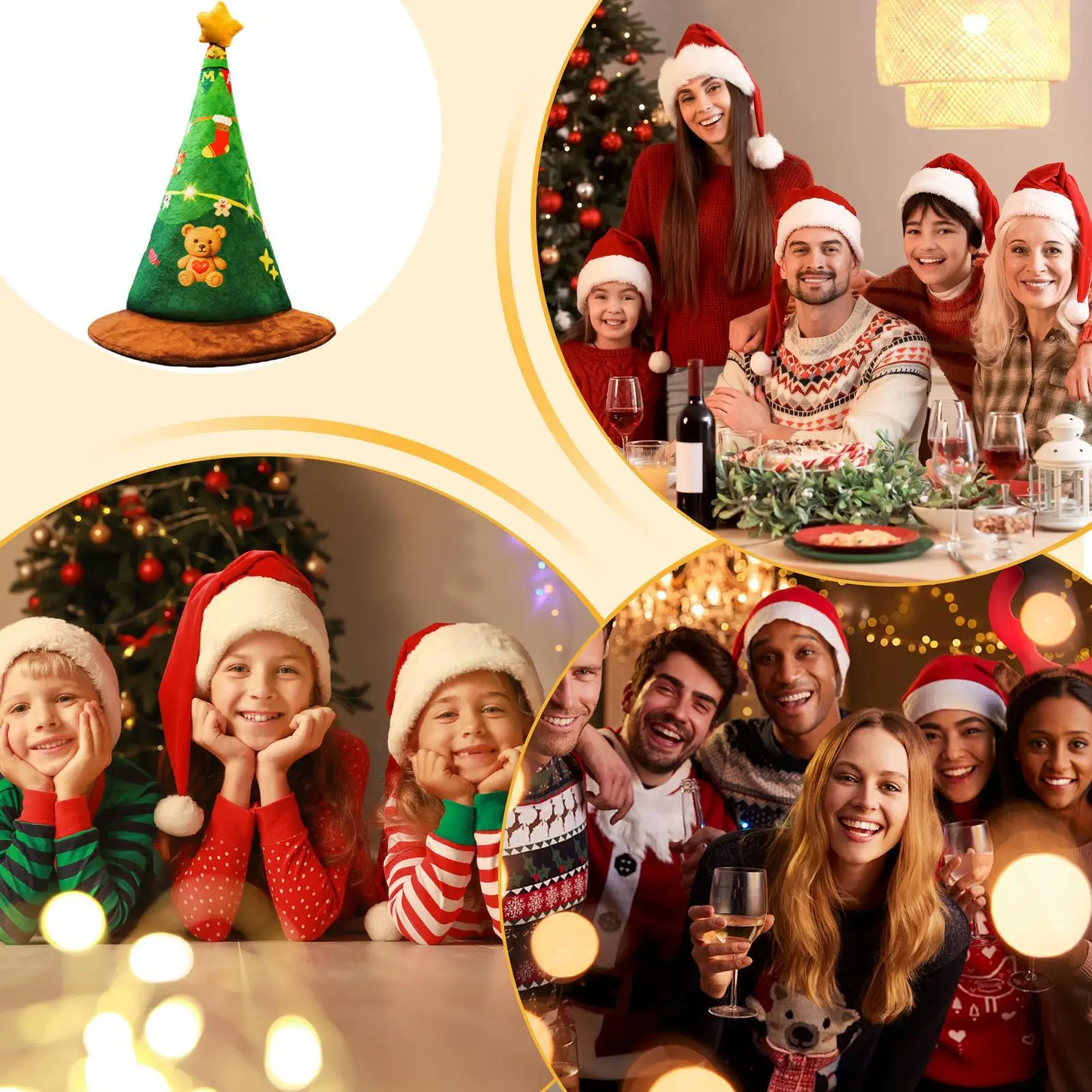 

Забавные рождественские шапки, интерактивная новинка, дизайн дерева, реквизит для вечеринки, пение, рождественские шапки для мужчин, женщин, мальчиков, девочек, молодежи, подростков