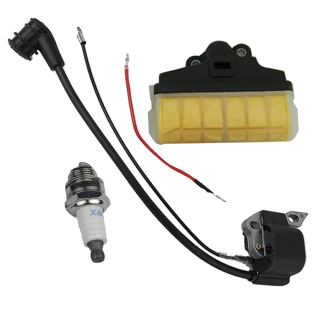 Ignition Coil Kits with Spark Plug and Air Filter Replacement Parts for MS250 Chainsaw Grass Machine Accessories