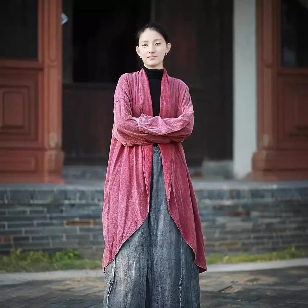 

Vintage Artistic Cardigan Warm Designer Jacket Coat Fried Color Women's Fashion Outerwear