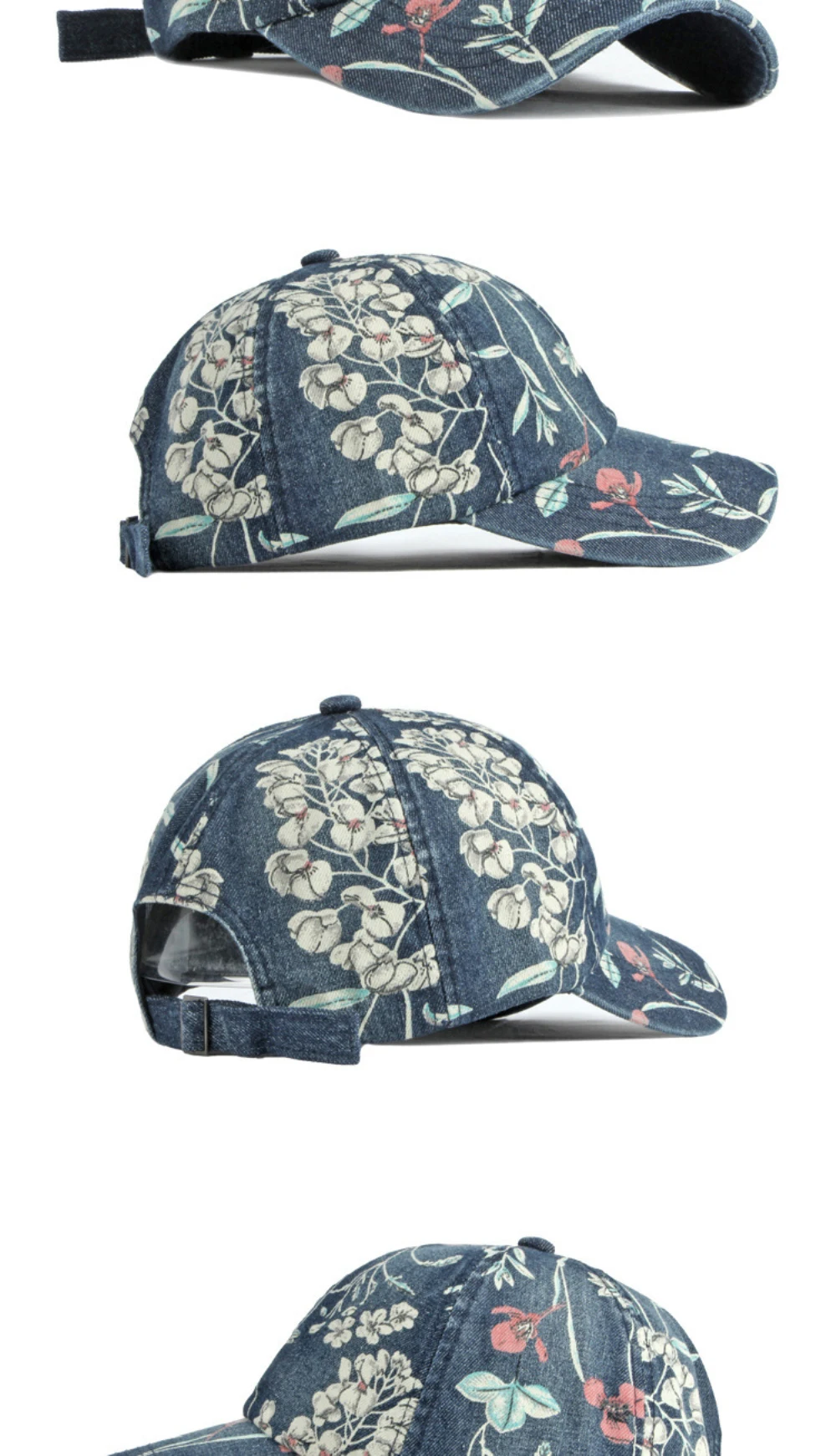 HT5090 Frühling Sommer Herbst Kappen für Männer und Frauen Stilvolle Blumen-Baseballkappe Unisex Verstellbare Snapback-Kappe Baumwoll-Baseballmütze – Detail 7