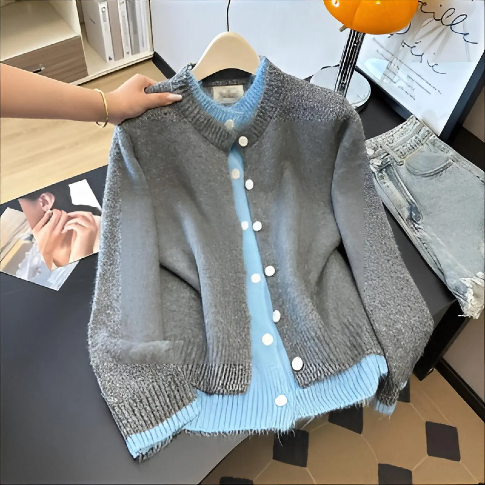 

Женские летние легкие тонкие кардиганы-свитеры на пуговицах, изысканные, асимметричные, с пышными рукавами, дышащие, повседневные, из хлопка, с элементами кэжуал-стиля