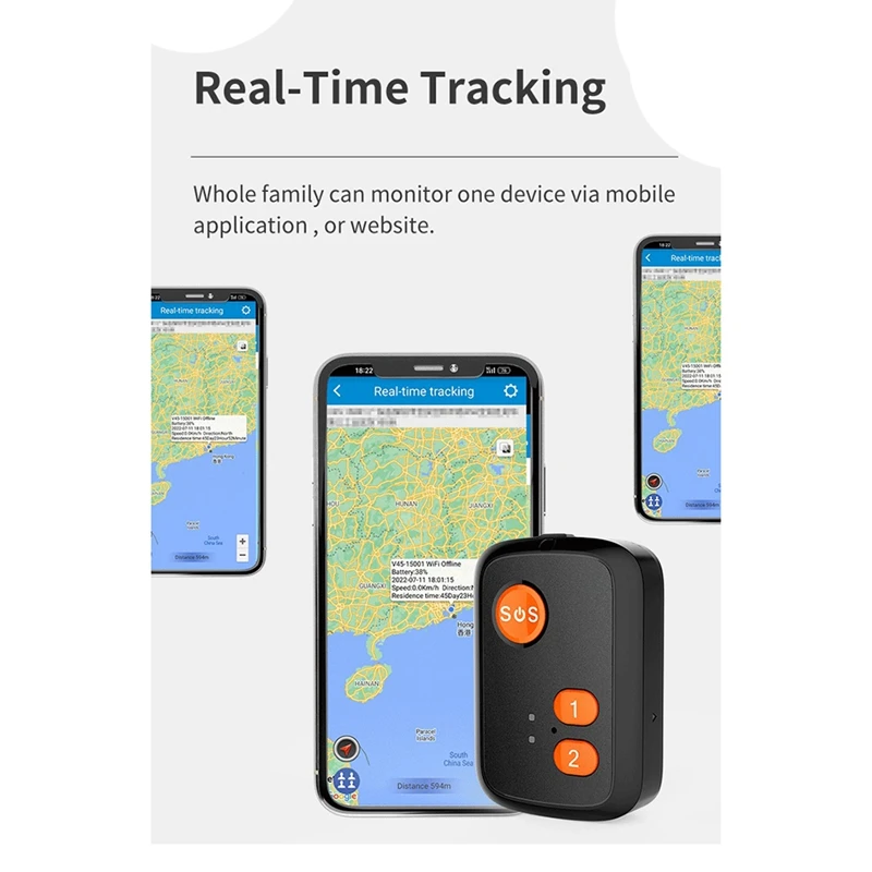 4G GPS Tracker Compatible With 4G LTE/3G WCDMA/2G GSM SOS Alarm Two-Way Voice Tracking Artifact Waterproof