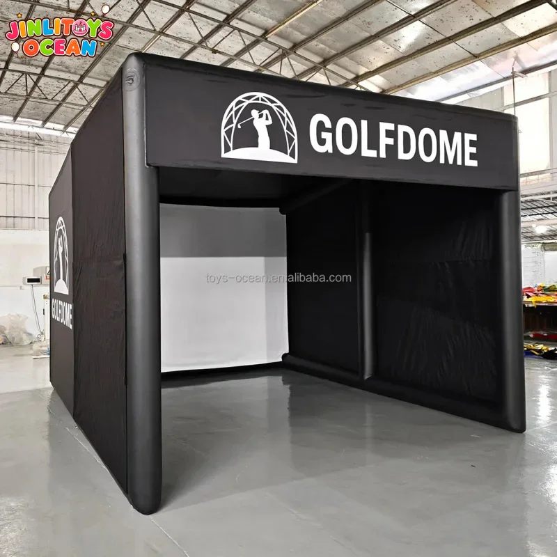 Outdoor Inflatable Golf Simulator Hitting Cage Tent Made of Durable PVC Material