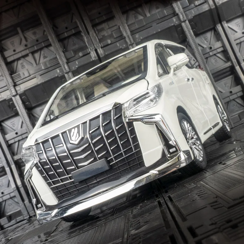1:18 vehículo comercial grande Toyota alphard MPV, modelo de aleación acústico-óptico, coche de juguete extraíble para niño, mano de obra fina