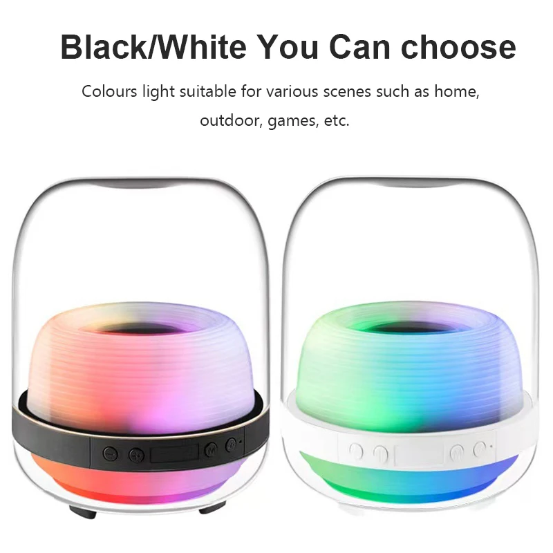 Wireless Bluetooth Audio Home Mini Portable 3D Surround Outdoor Speaker Music Surround Subwoofer Speaker Player RGB Night Light