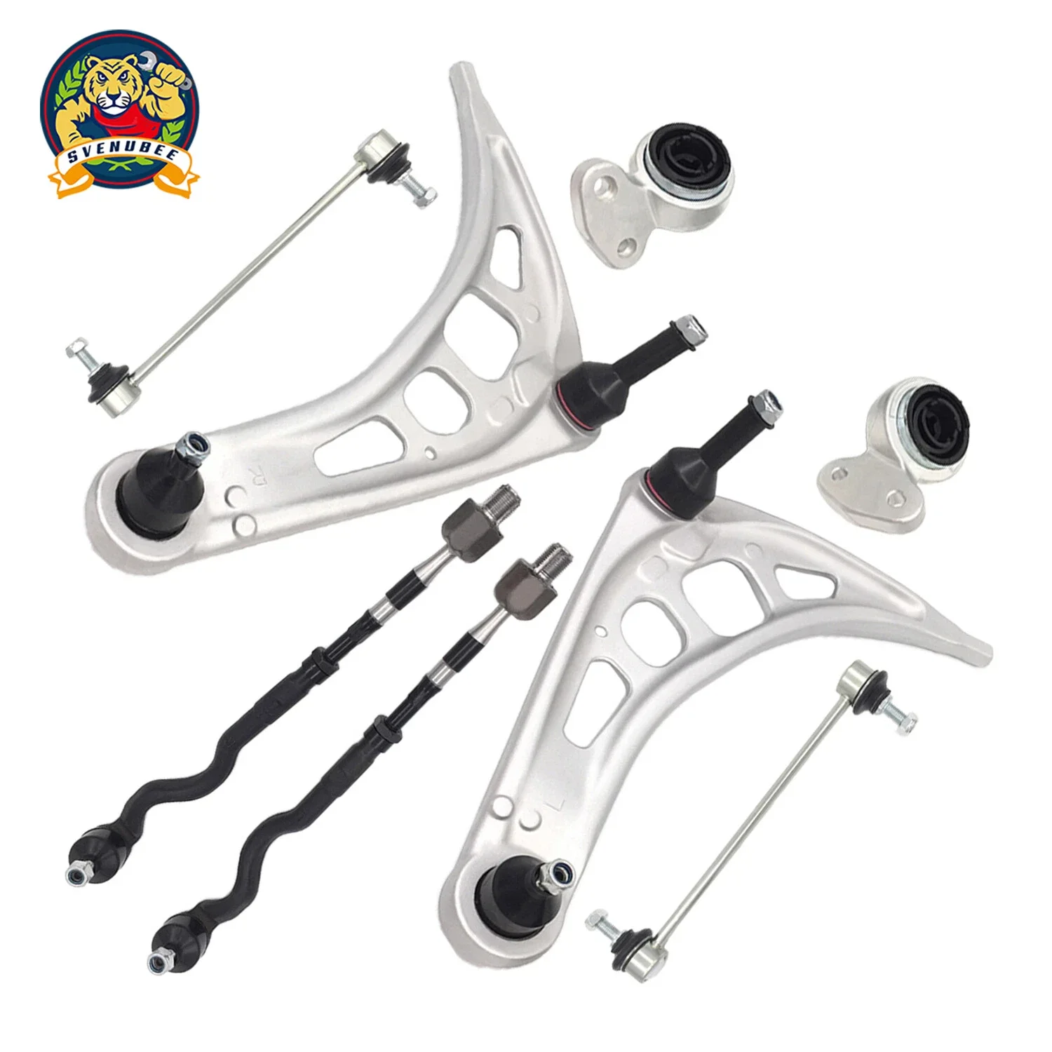 Svenubee 8Pcs Front Lower Control Arms Sway Bar End Link Kits for BMW E46 3Series 320i 323i Z4 325iS 330Ci 328i 1999 2000-2008