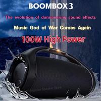 Portable Waterproof 100W High Power Bluetooth Speaker RGB Colorful Light Wireless Subwoofer 360 Stereo Surround TWS FM Boom Box