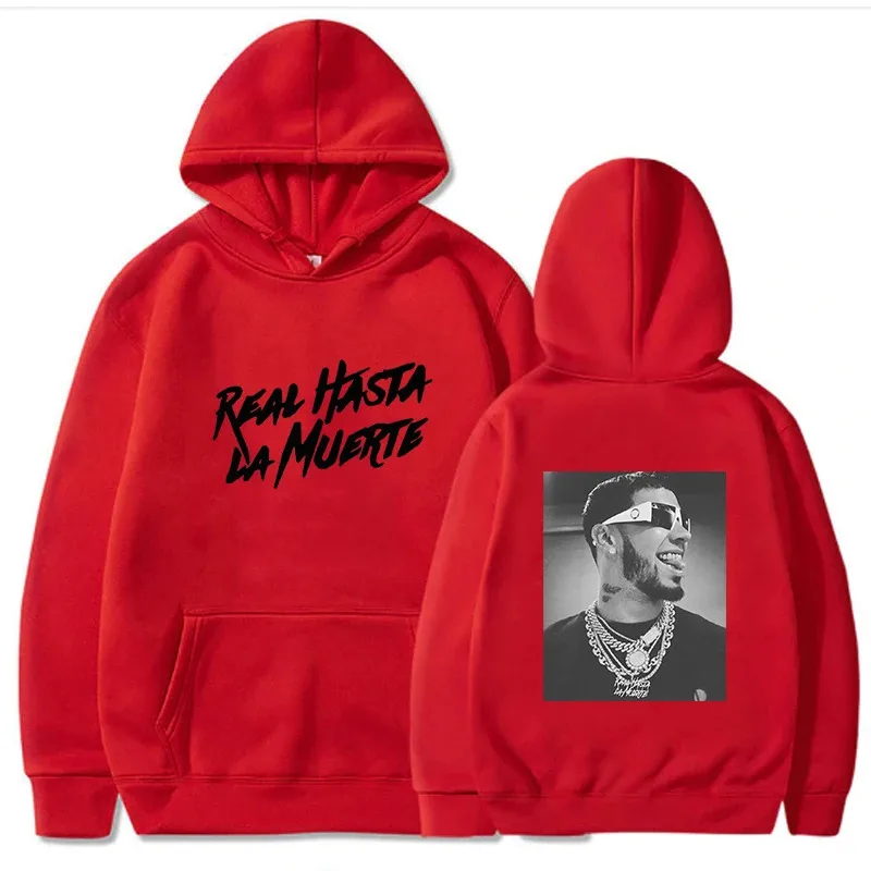 Anuel AA Printed Hoodies Sweatshirt Coat Real Hasta La Muerte casual Tracksuit Costume Men Women Clothing Anime Pullover Hoodie