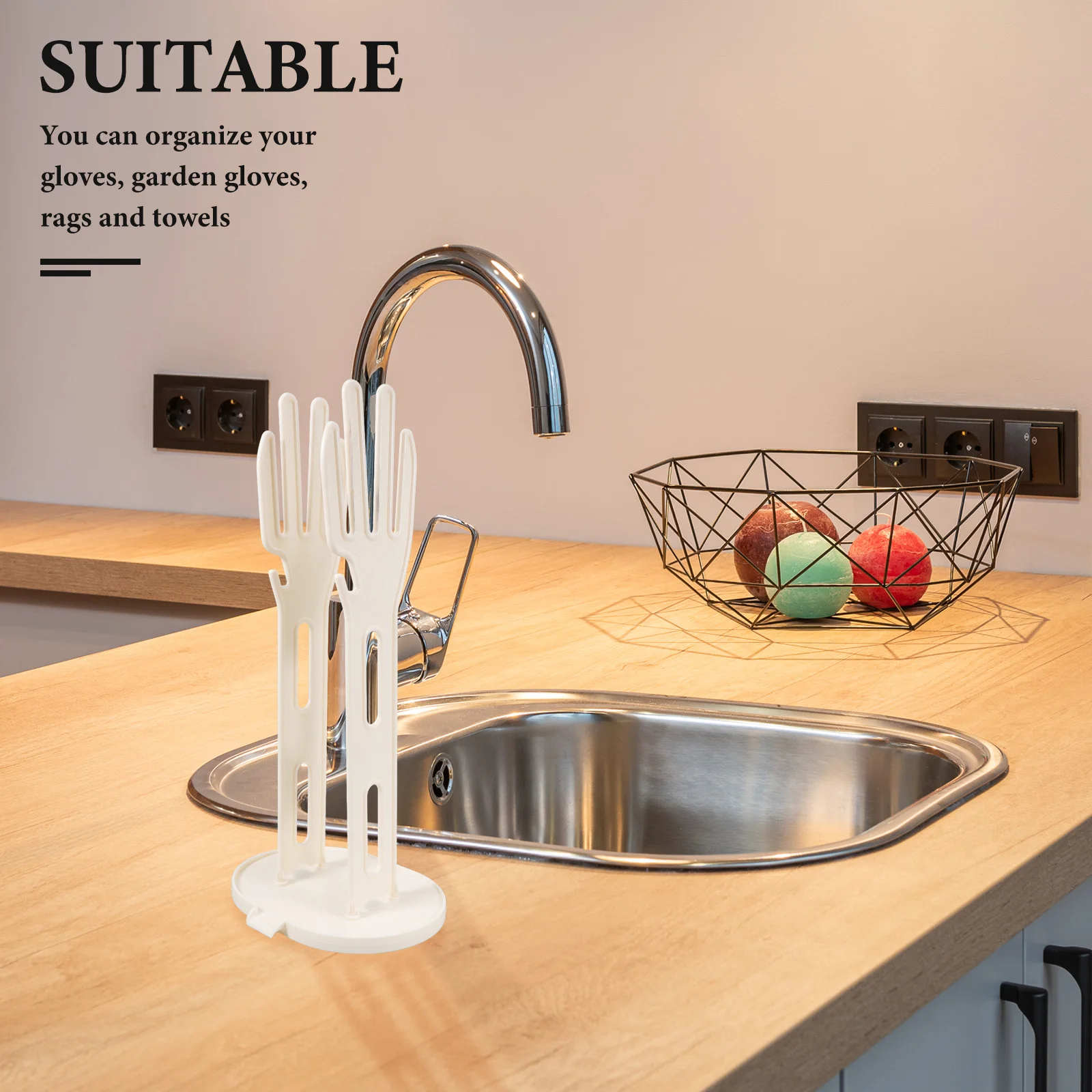 

Dish Drying Rack Detachable Glove Stand Bag Holder PP Plastic Sink Organizer Towel Key Storage Easy Assembly Elevated