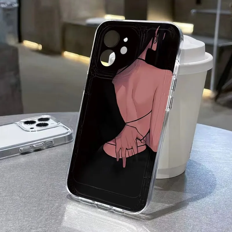 

Fashion Kisses Sexy Girl Phone Case For iPhone 16 15 11 12 14 13 Pro Max Mini X XSMax XR 7 8 Plus SE4 16e Silica Covers Fundas