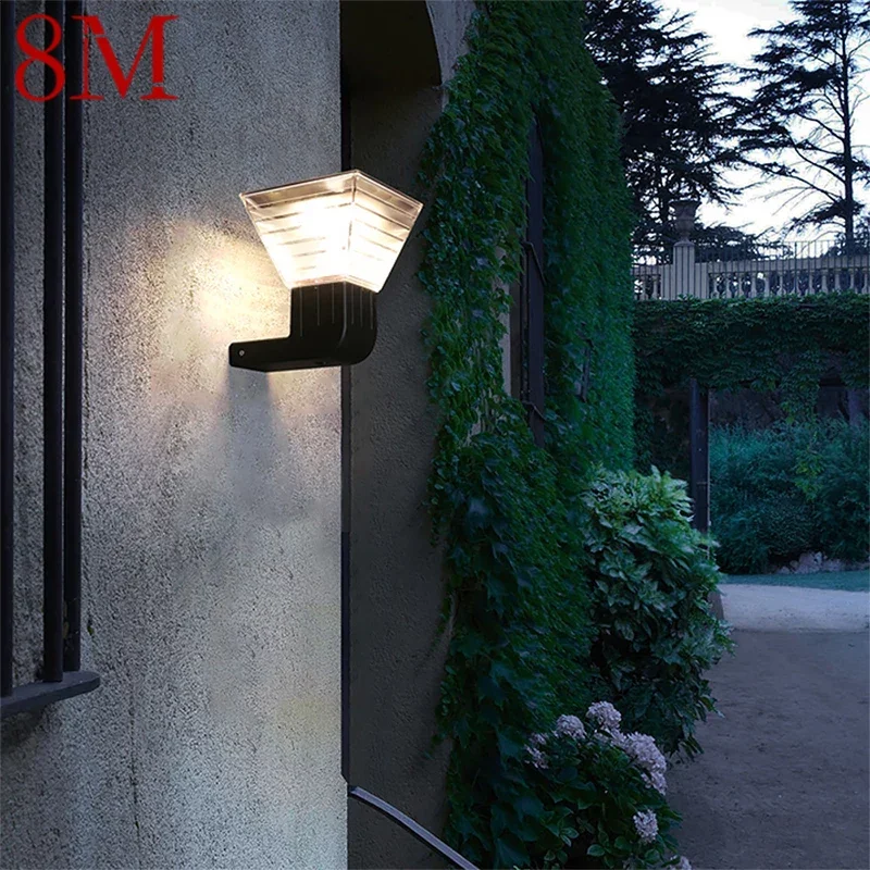 

8M Contemporary Solar Outdoor Wall Lamps Simplicity Waterproof Creative Balcony Hallway Courtyard Villa Gate Hotel