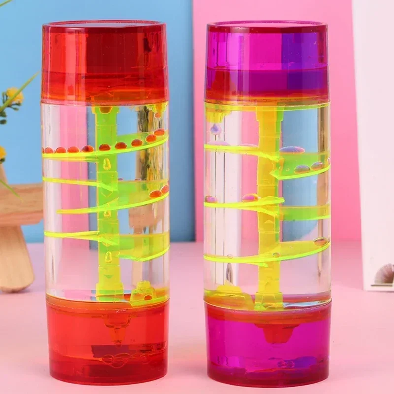 Hourglass Liquid Motion Timer Double Color Floating Liquid Drip Oil Glass Visual Timer Desktop Decoration Children Fidget Toys