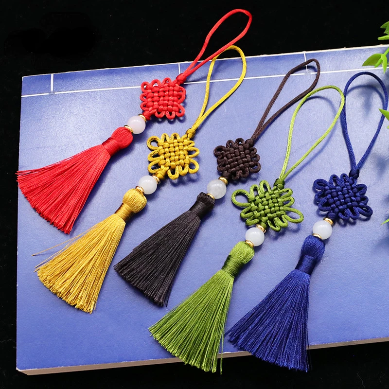 

Chinese Knot Tassel Pendant for New Year Decoration, Tasseled Jade Bead, Sachet Bookmark, Six Trays