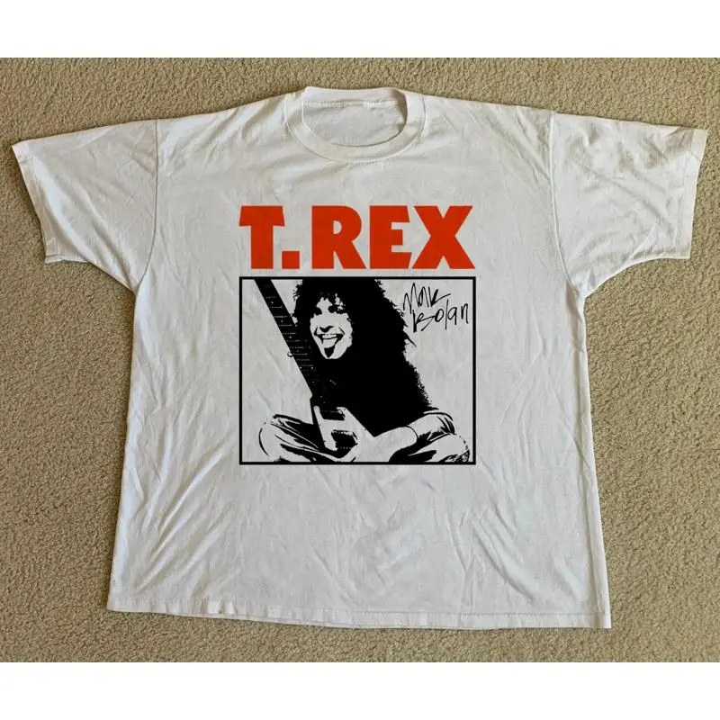 

T Rex Marc Bolan Гитарная хлопковая белая рубашка с короткими рукавами всех размеров