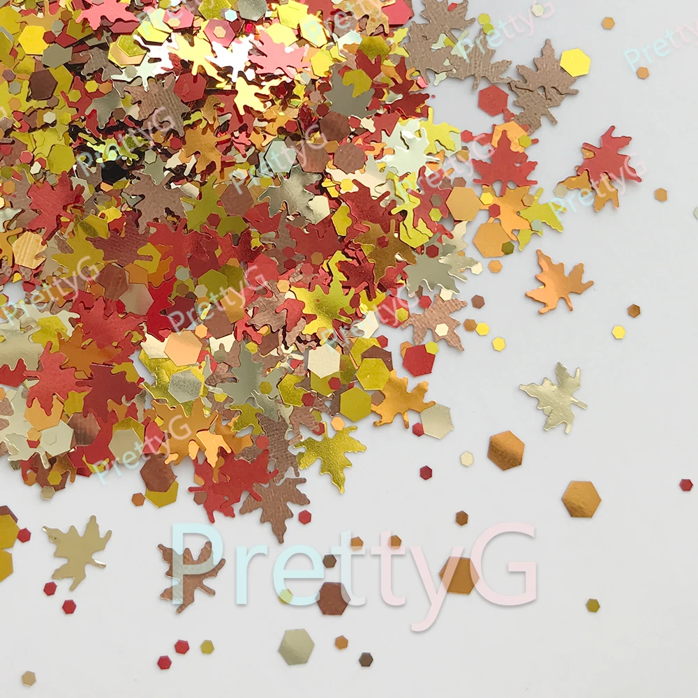 PrettyG 1 Box Autumn Spring Summer Fall Winter Glitter Season Mixes Sequins for Resin DIY Art Craft Decoration Accessories