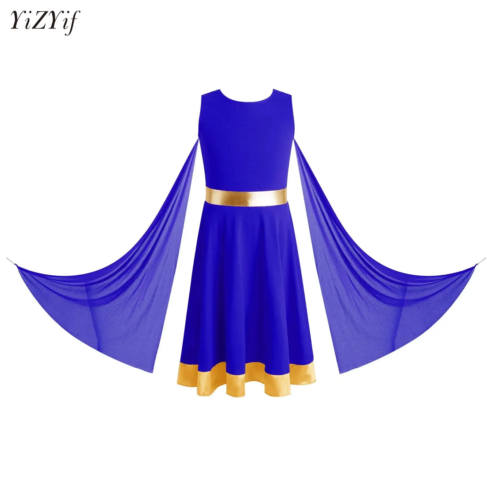 

Kid Girls Liturgical Praise Worship Christian Dance Robe Tunic Dresses Ballet Lyrical Dance Choir Performance Ballroom Dancewear
