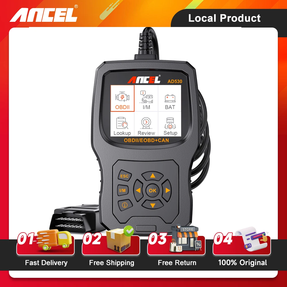 

ANCEL AD530 OBD2 Scanner Diagnostic Tool with Battery Test Car Engine Light Code Reader Automotive Scan Tool Free Update