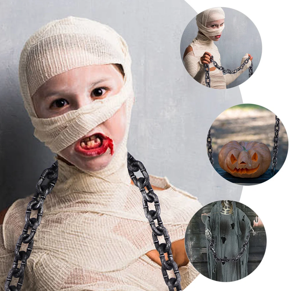 

2pcs Simulation Halloween Props For Plastic Party Decoration Cosplay Costume Fake Halloween Chain Decor Chain Decor