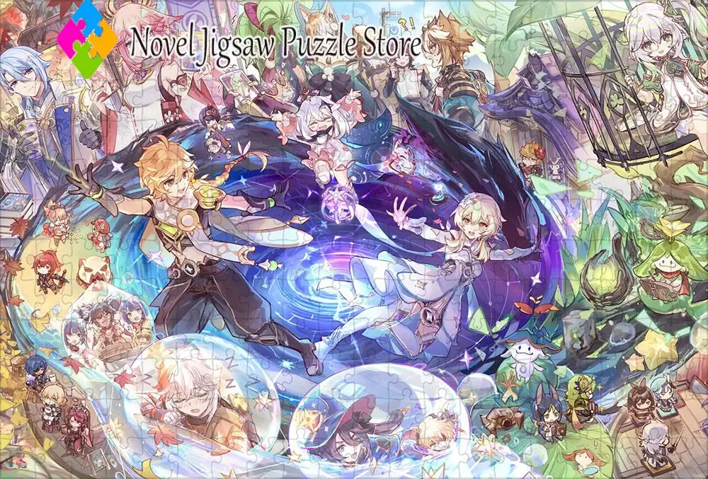 

Genshin Impact Puzzle Game Character 108/200/300/500/1000 Pieces Jigsaw Puzzles Adult Decompression Game Handmade Hobby Toys