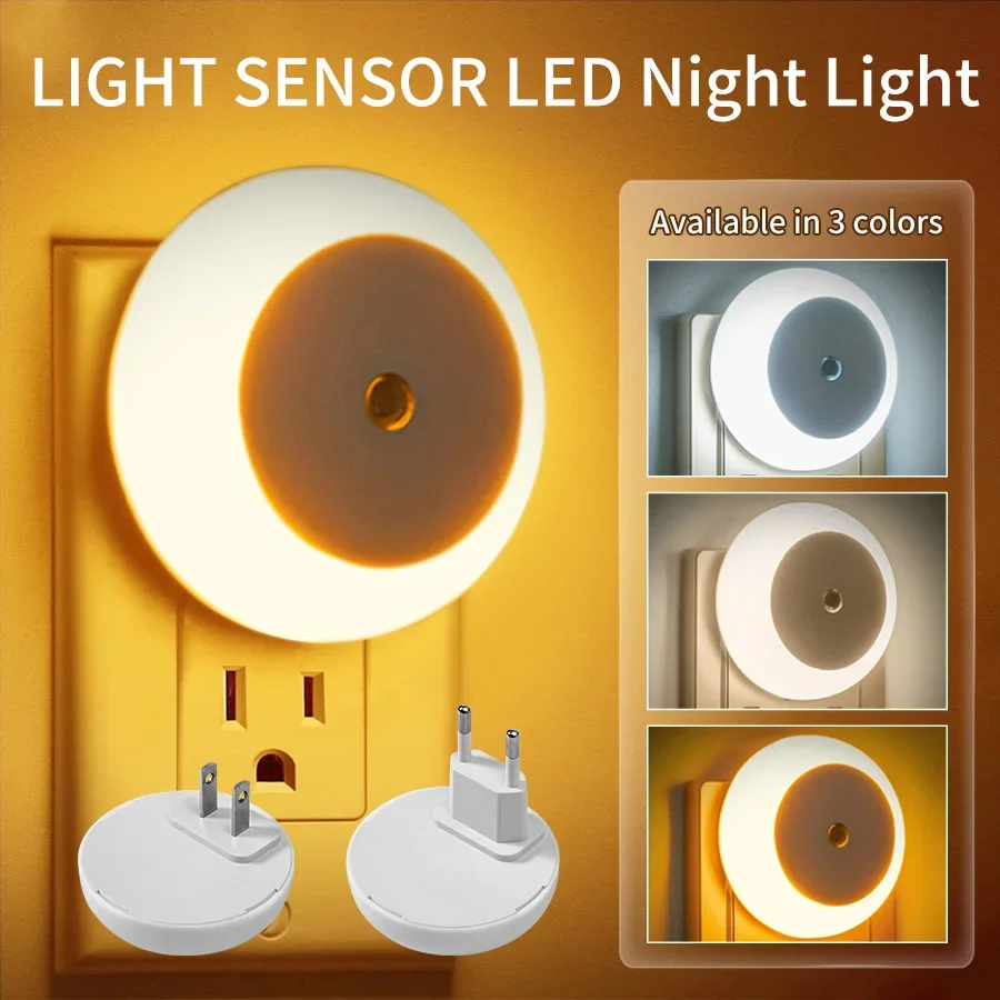 

Wireless Sensor LED Night Light EU US Plug Mini Round Night Lights For Baby Children Living Room Bedroom Corridor Lighting Lamp
