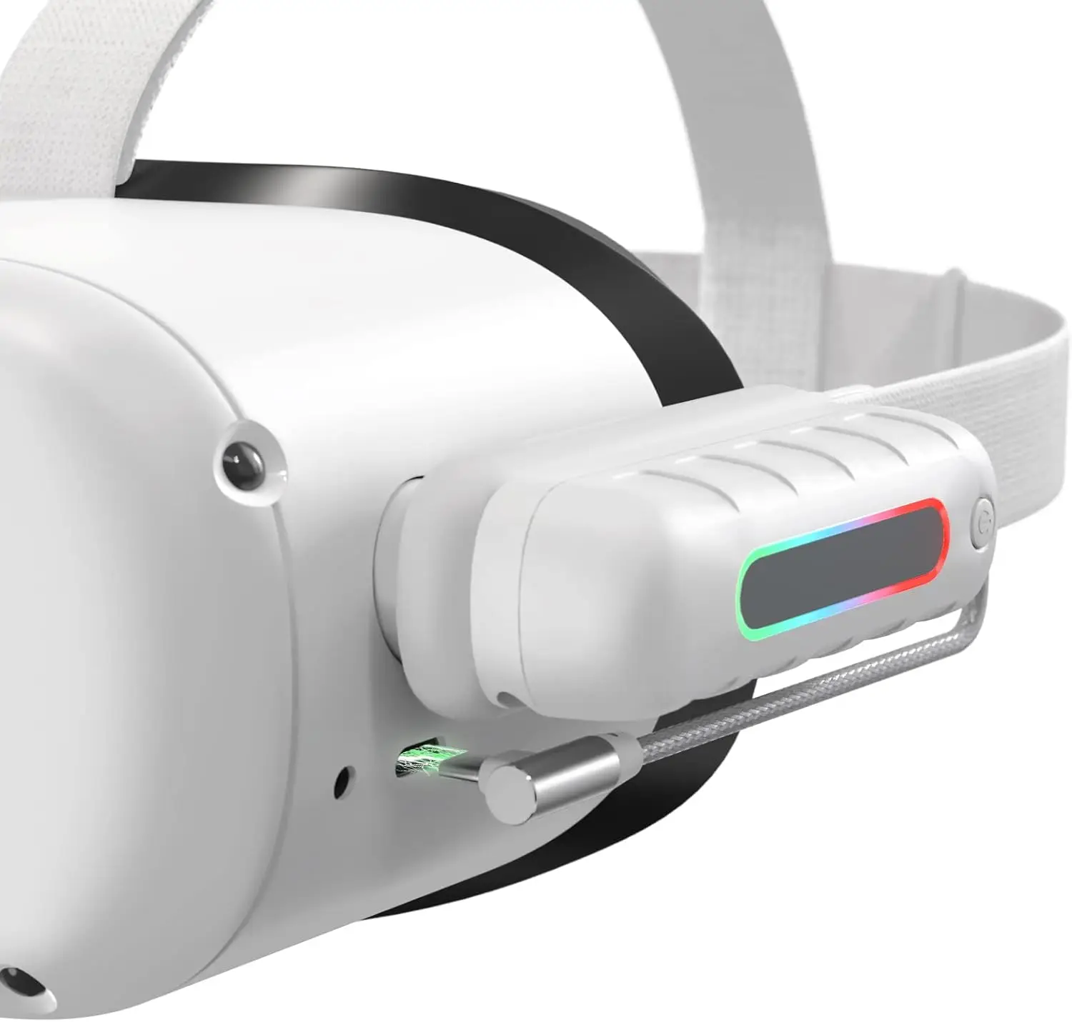 حزمة بطارية قابلة للشحن بقدرة 5000 مللي أمبير في الساعة لبطارية Meta Quest 2/3/3S خفيفة الوزن لـ Quest 2 تمتد البطارية توسيع وقت اللعب