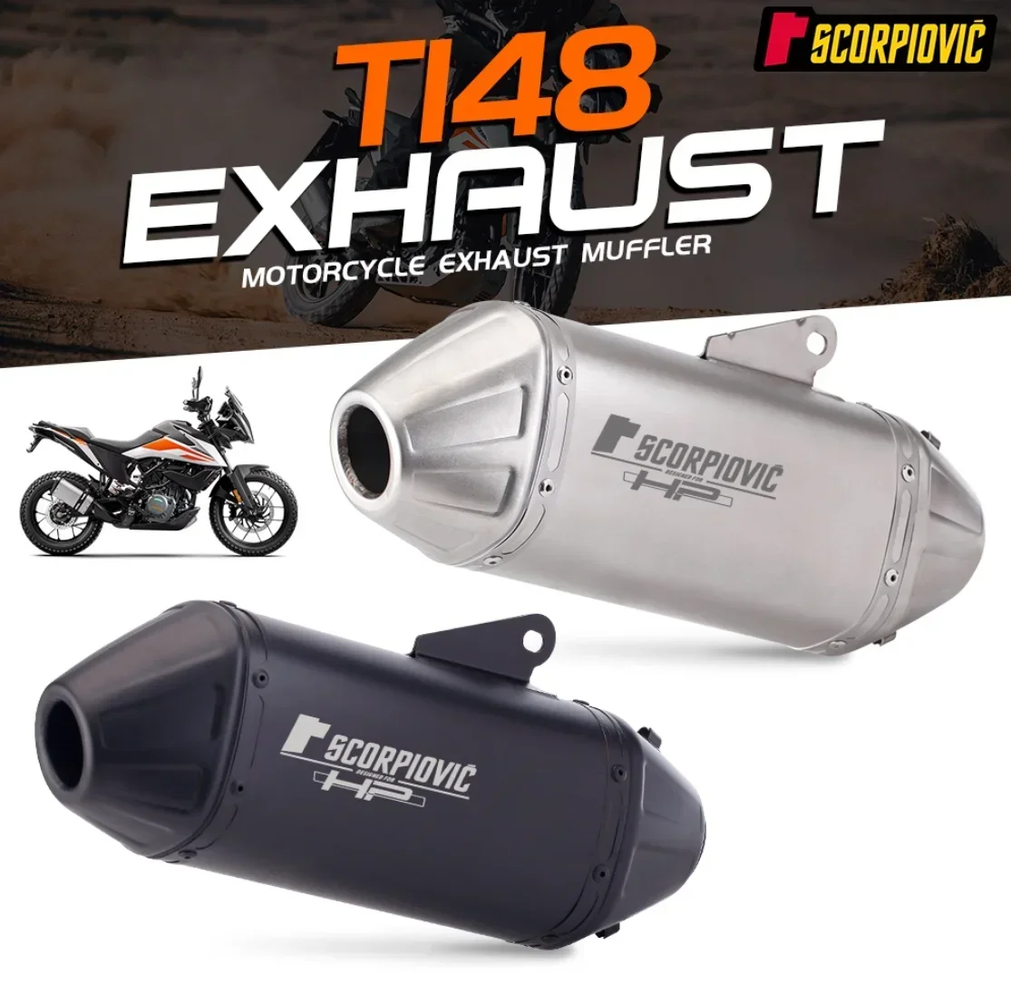 51mm Off-road motorcycle exhaust muffler for CRF250 CRF300 CRF1100 ADV790 ADV390