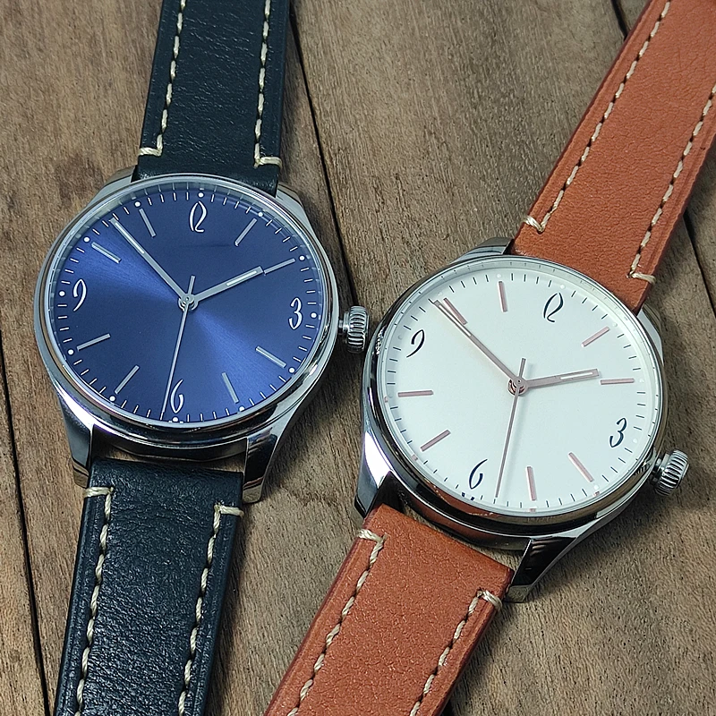 Vakuy كوارتز شكل سايكو حركة الرجال جو بسيط جلدية كوارتز ساعة 40 مللي متر مقاوم للماء مرة أخرى نحى