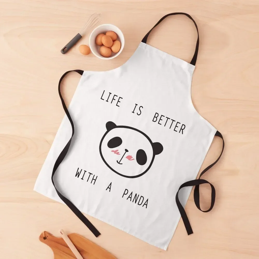 LIFE IS BETTER WITH A PANDA SHIRT Apron Hairdressing Kitchens Men Apron