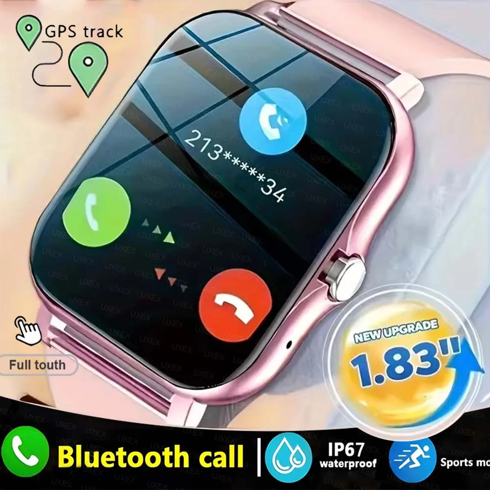 

Женские часы Vitality, 1,83 дюйма, полноэкранный Bluetooth, разговор, кислород в крови, монитор артериального давления, умные часы для мужчин, подарок на праздник