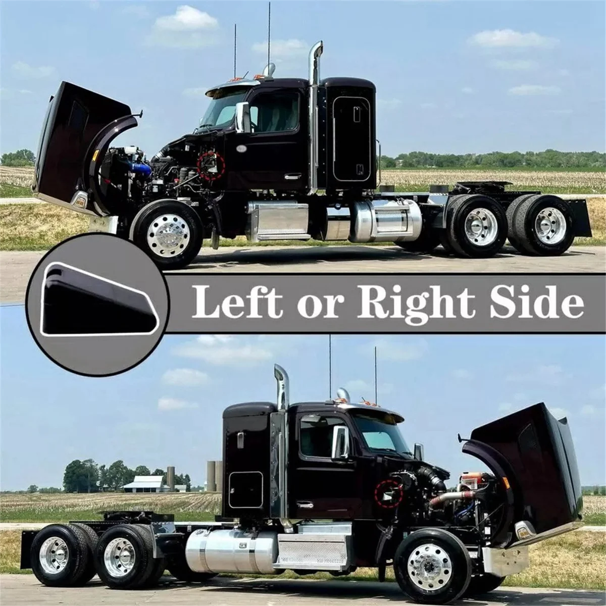 

2Pcs L85-6081 M75681 Hood Bumper Support for Peterbilt 567 579 Kenworth T680 T880