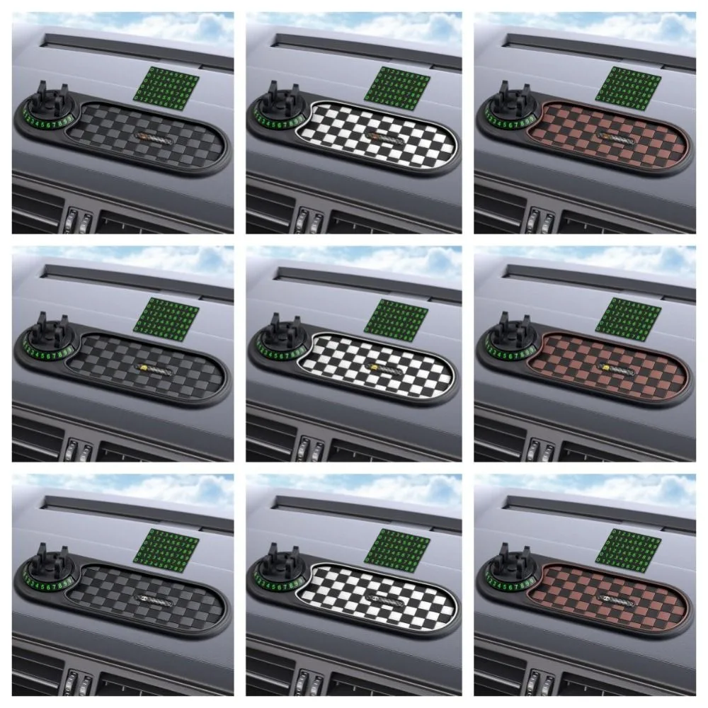 

Rotatable Car Dashboard Phone Holder with Parking Number Plate Space Saving Parking Number Plate Washable Anti Slip