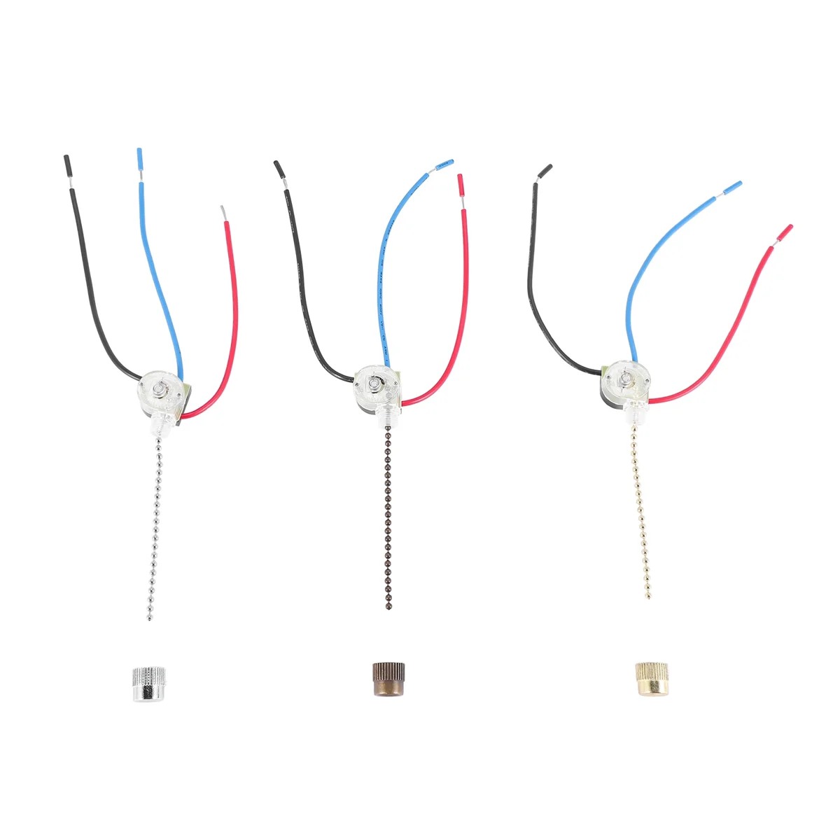 3Pack Ceiling Fan Light Switch ZE-110 Fan Switch 3 Way Speed Fan Switch Ceiling Pull Chain Switch ReplacementJAS