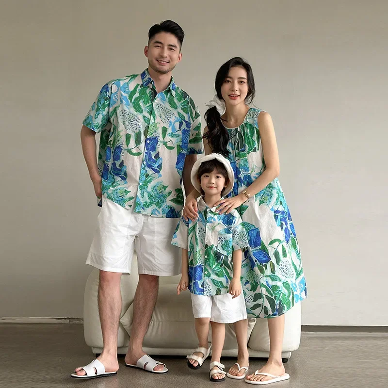 

Beach Couple Look Family Matching Clothes Vacation Mom Daughter Resort Dress Holiday Dad Son Shirts Sets Sister Brother Clothing