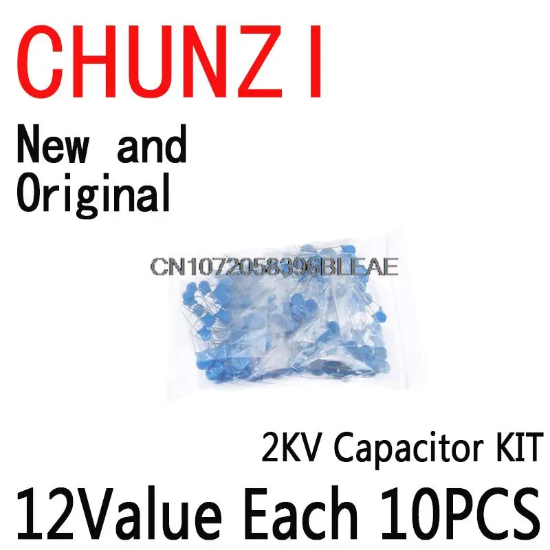 DIY KIT 120PCS=12Value*10PCS 2KV Ceramic Capacitor KIT 2KV 22P 47P 100P 150P 220P 330P 470P 102 222 332 472 103 EACH 10PCS