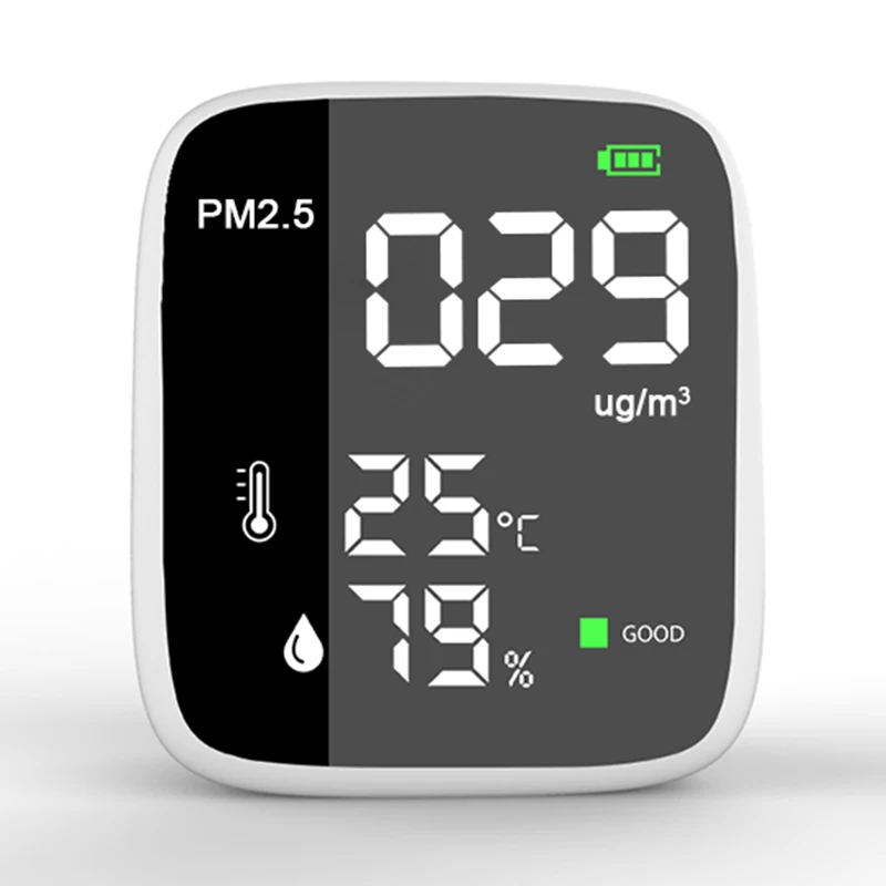 DM1308E PM2.5 Multi-Gas Detector Indoor Portable LED Display Temperature and Humidity Sensor Tester Home Monitoring System