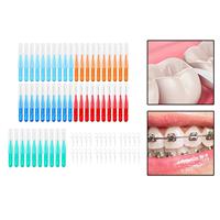 50 Pieces Interdental Brush 2/2.5/3mm Portable Travel 30Pcs Floss Sticks Mini Teeth Brushes Toothpicks Tooth Cleaning