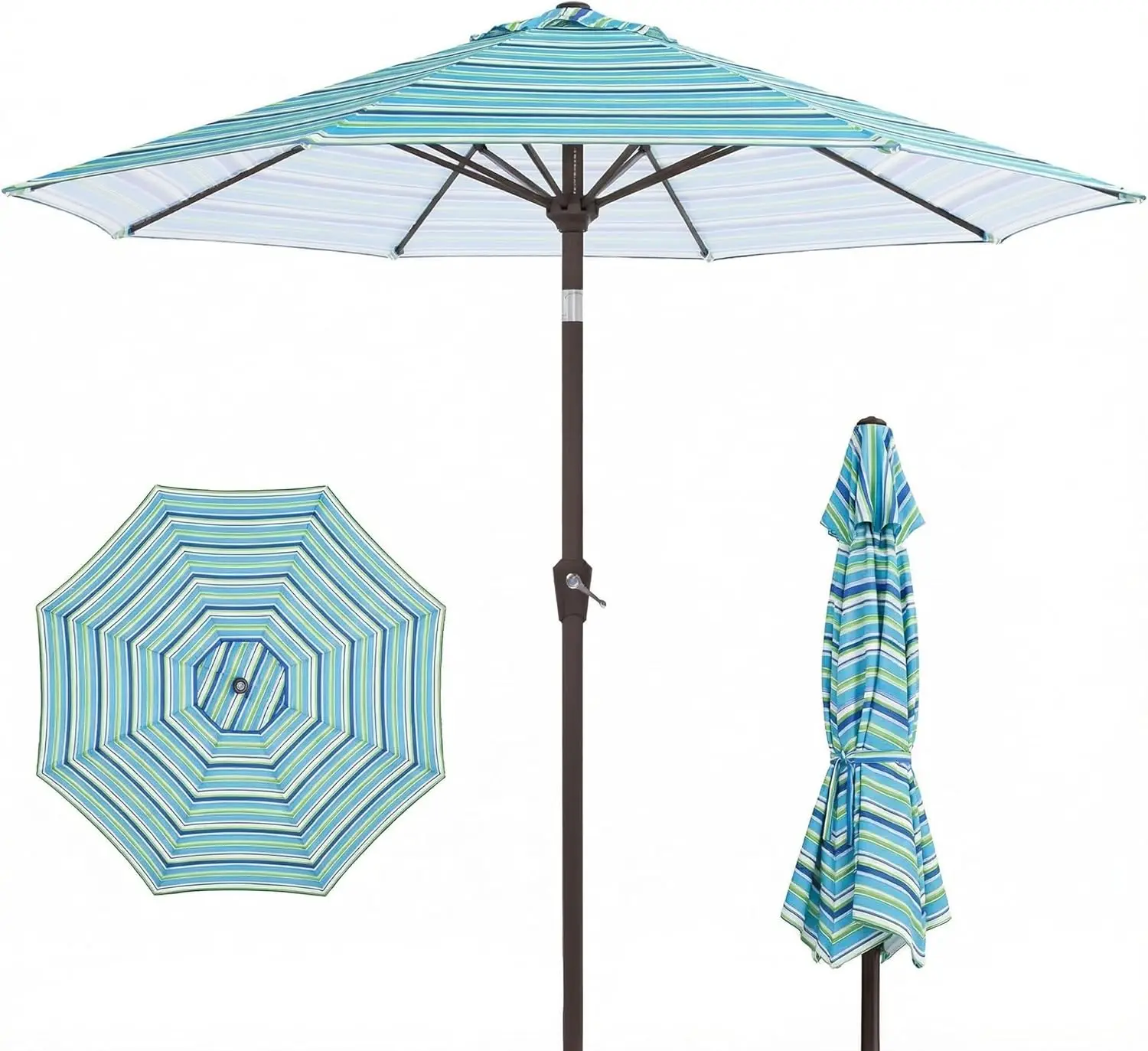 

Зонт уличный 3-метровый с кнопочным механизмом наклона и ручкой, защита от УФ-излучения для бассейна, двора, сада, террасы