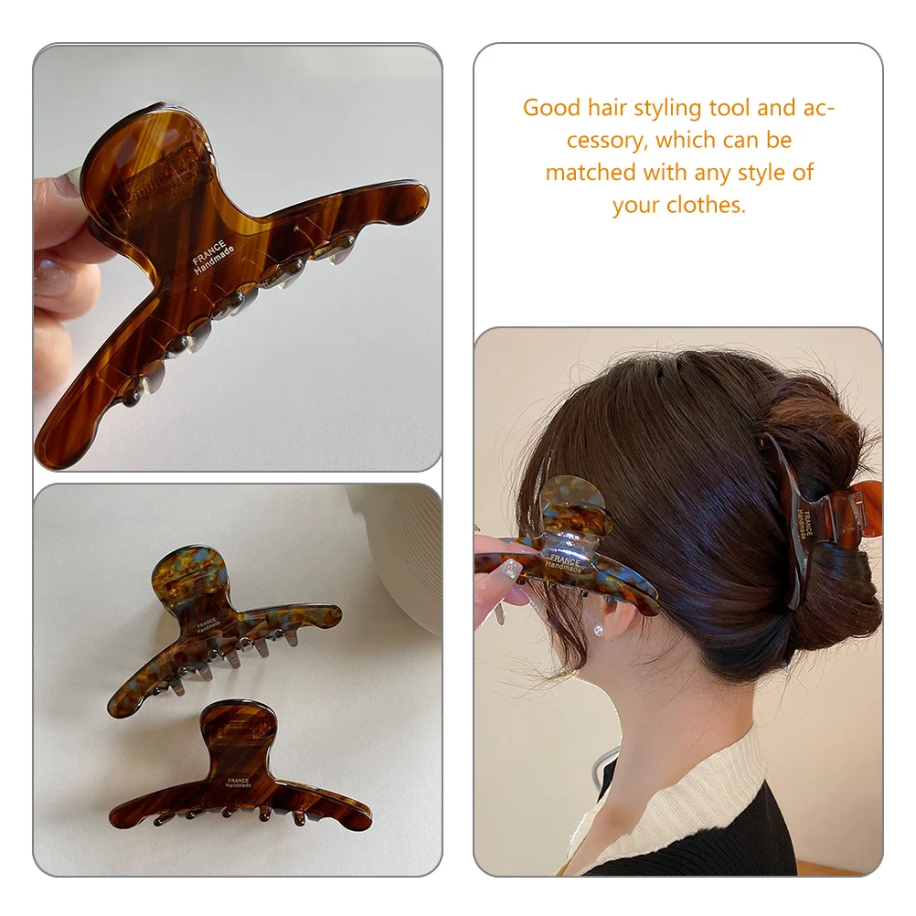 

2Pcs Claw Clips Acetate Material Women Hair Accessories Jaw Clips for Styling Loose Hair Everyday Use Durable Fashion